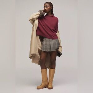 ANTHROPOLOGIE Alani 100% Cashmere Mock Neck Sweater Mauve Purple S NWT